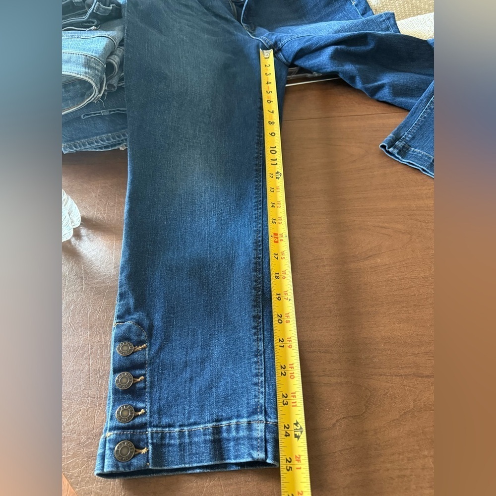 NWOT Talbots Flawless 5-Pocket Blue Jeans SZ 14; Buttons at Ankles - Picture 11 of 12